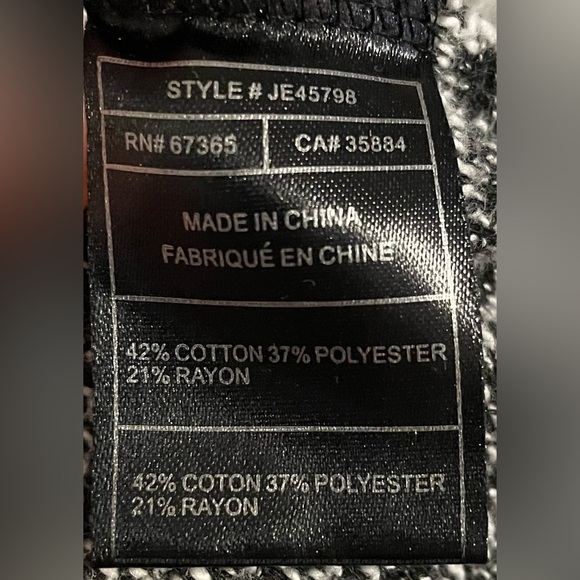 Jack by BB Dakota Black & White Textured Knit Sweater Small Side Zip Long Sleeve - Picture 6 of 8